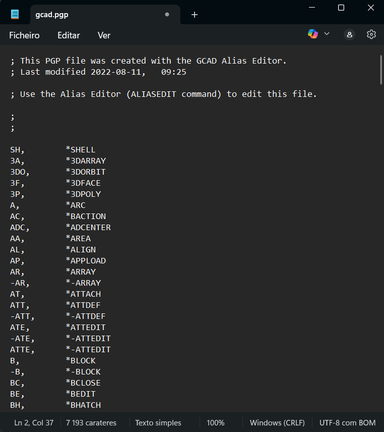 Edit Aliases in LusoCAD